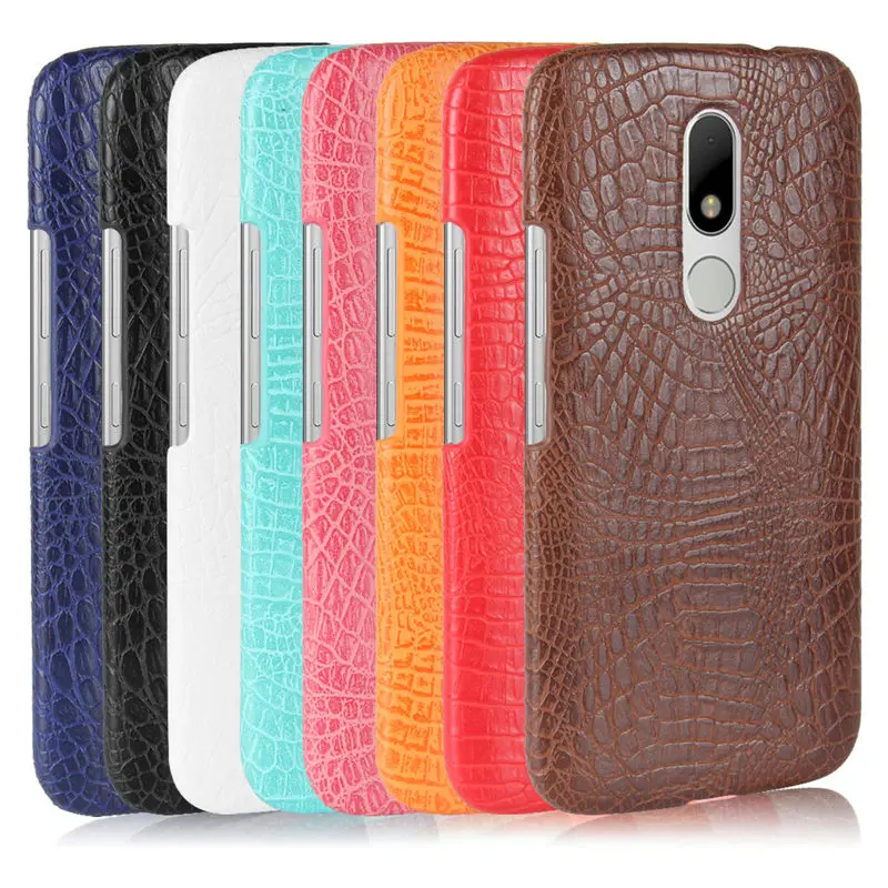 Чехол для Motorola Moto M XT1662 XT1663 Жесткий из крокодиловой кожи обложка на заднюю панель