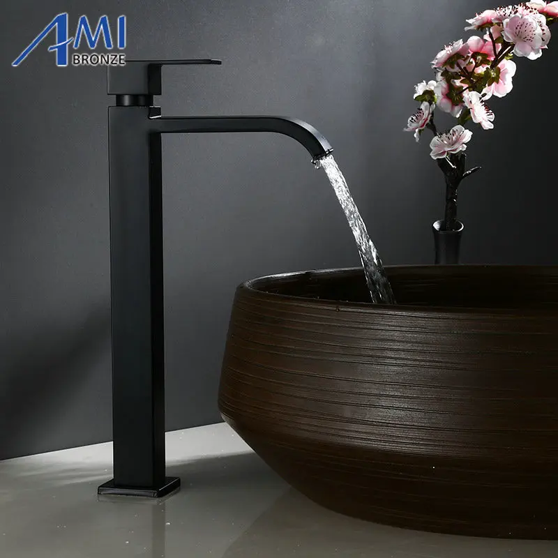 Amibronze, одиночный холодный кран, черная краска, для работы, кран для ванной, для бассейна, высокие краны, 304, нержавеющая сталь