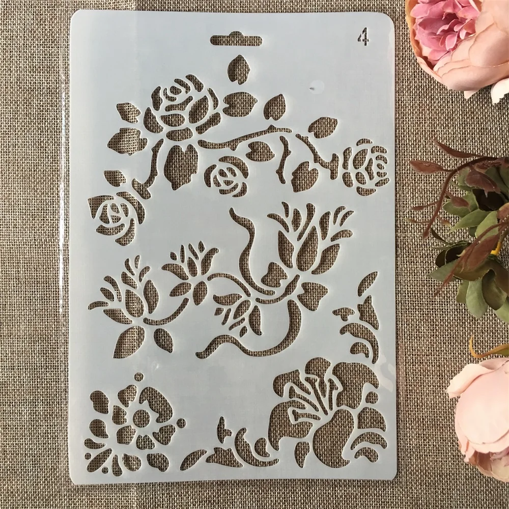 

Новинка 26 см цветок розы DIY ремесла, трафареты для рисования, штампованная для скрапбукинга тиснильный альбом, бумажная карта, шаблон
