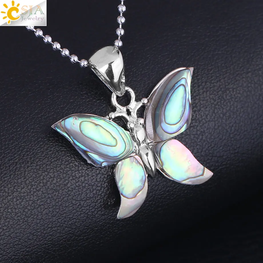 Ожерелье с подвеской и бабочкой CSJA ожерелье для женщин девочек украшения шеи F294 |