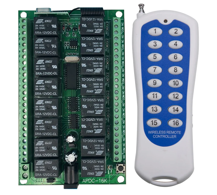 16CH DC 12V rf домашняя Автоматизация переключатель дистанционного управления 433MHZ