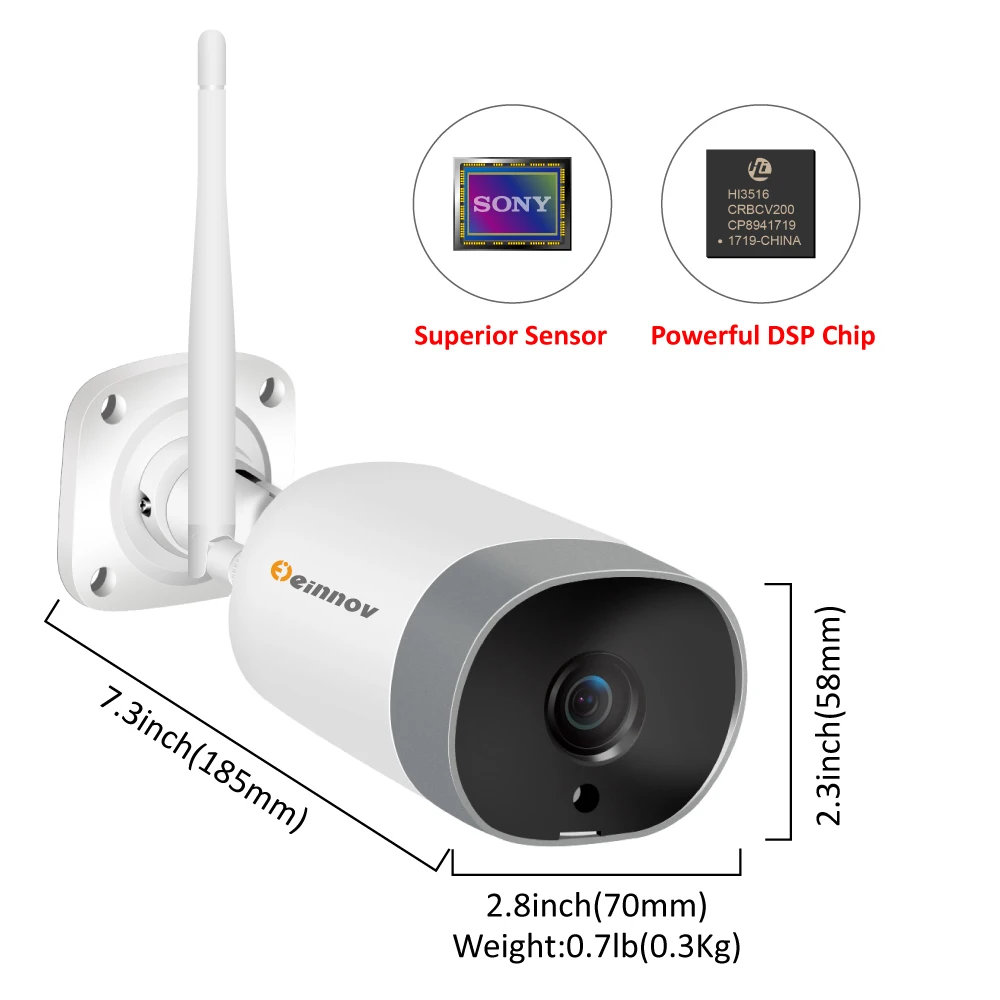 Einnov Wifi IP камера CCTV аудио система камера безопасности 1080P HD беспроводная камера видеонаблюдения Onvif P2P внешний слот для sd-карты