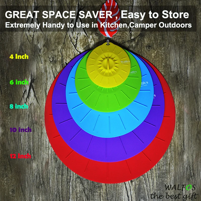 WALFOS как видно по телевизору 2017 набор из 5 силиконовых крышек крышка кастрюли