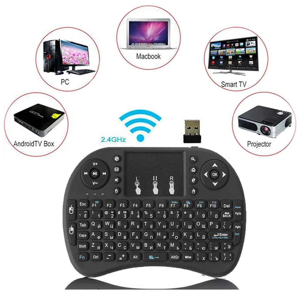 2 4 GHz Беспроводная Клавиатура Тачпад Fly Air мышь для Android TV Box телеприставка