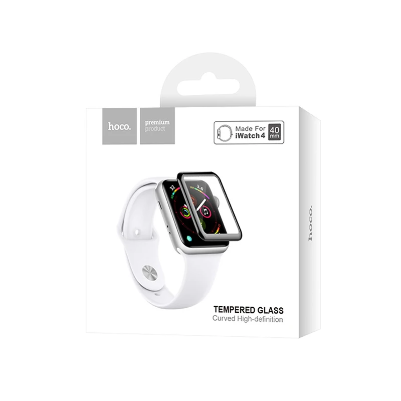 Оригинальное изогнутое защитное стекло HOCO 3D Для Apple iWatch 4 полное покрытие
