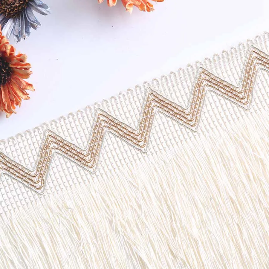 12 meters 20cm Long Tassel Fringe Braid Velvet Lace Polyester Trim Ribbon Latin Dance Skirt Curtain Fringes for Sewing | Дом и сад