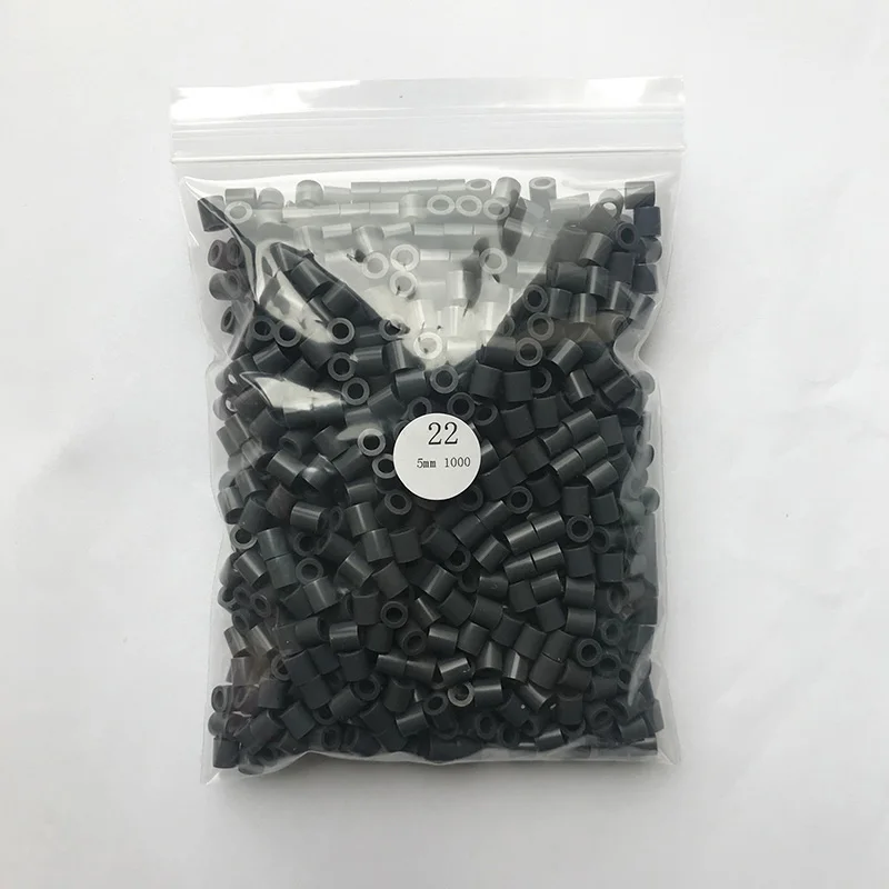 Dark Grey 22 1000 Beads/Bag 5mm Perler Artkal Beads 37 Colors Available Material Bag DIY Cartoon Making Tube Colorful Beads Educational Toys - Цвет: Dark Grey 22