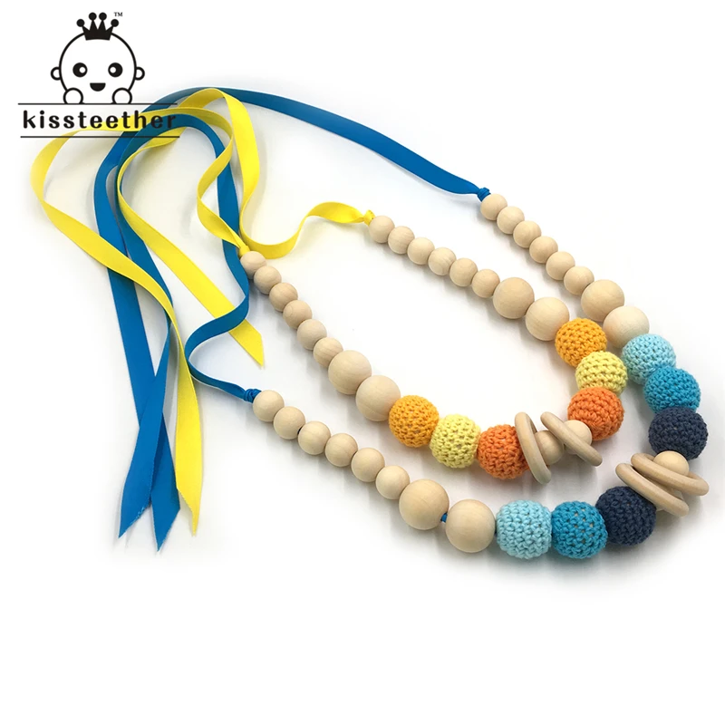2 шт. детское ожерелье для прорезывания зубов вязаное крючком из бисера