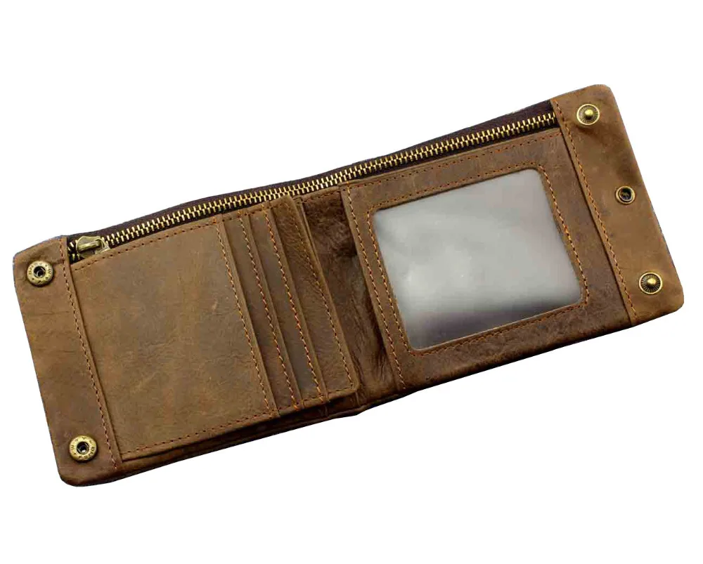 Винтажный Байкерский мотоциклетный бумажник из настоящей кожи с цепочкой | Багаж