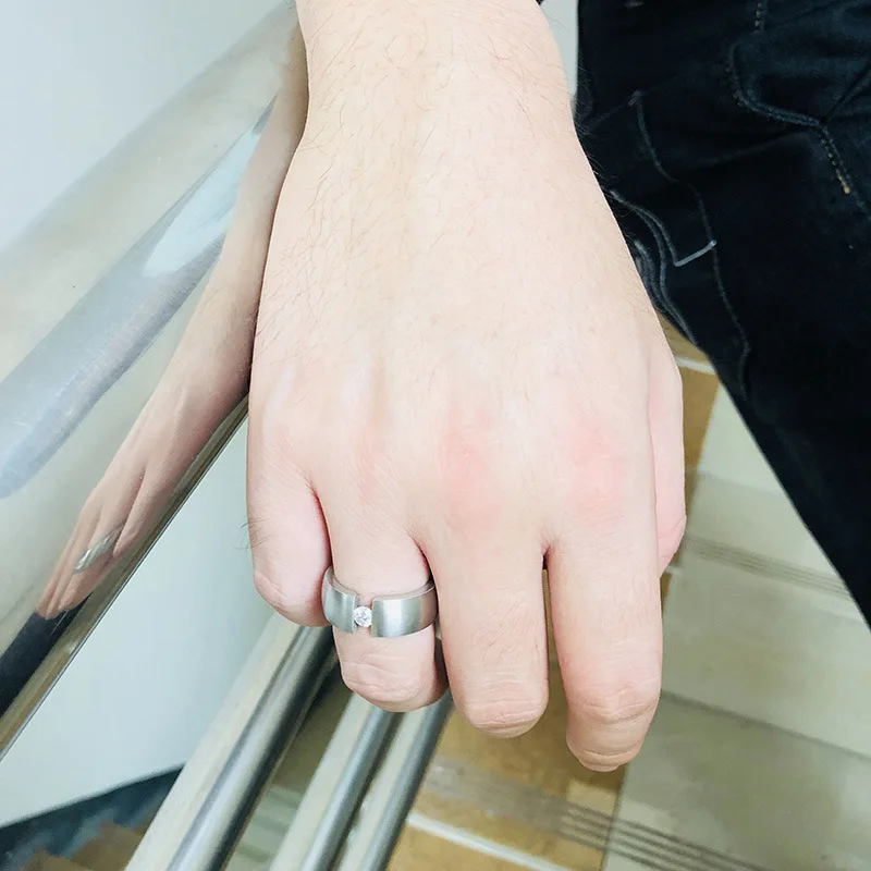 DOYUBO Simple Style Men's Stainless Steel Ring Magnets Stone Fashion Accessories For Male Cubic Zirconia Jeweryl DA073 | Украшения и