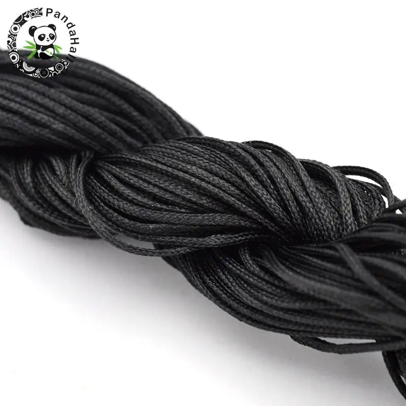 

Nylon Thread, Nylon Jewelry Cord for Custom Woven Bracelets Making, Black, 1mm; about 240m/bag