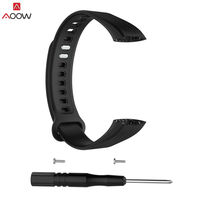 AOOW ремешок для часов Ремешок для huawei Honor Band 3 замена силиконовый черный синий спортивный браслет ремешок с инструментами
