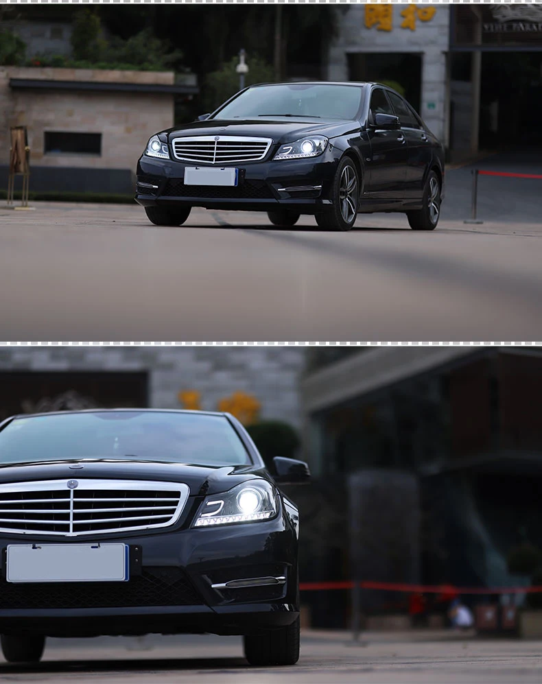 Набор для автостайлинга для Benz W204 g260 фары 2011-2013 C180 C200 C260 светодиодные фары DRL Объектив ксеноновые автомобильные аксессуары