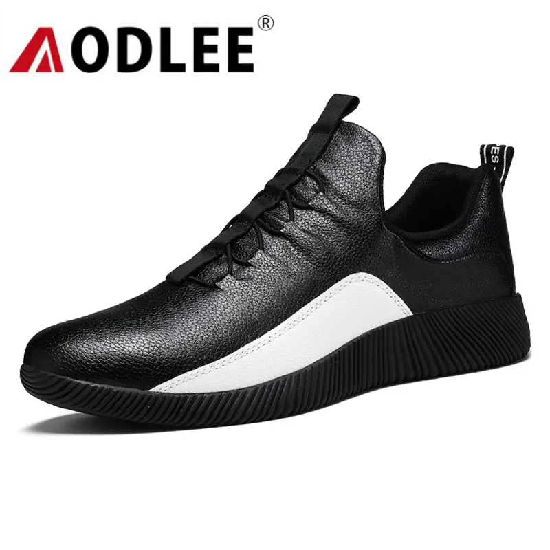 Кроссовки AODLEE мужские кожаные дышащие без шнуровки модные лоферы повседневная