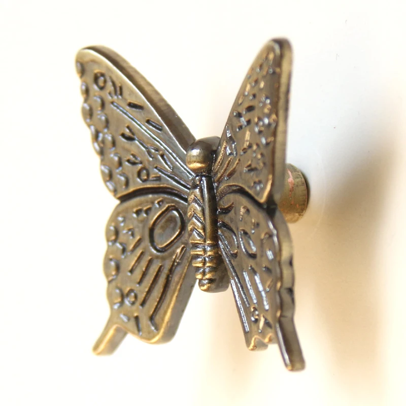 

42mm vintage dresser pulls antique butterfly cabinet knobs handles furniture door drawer knob pulls