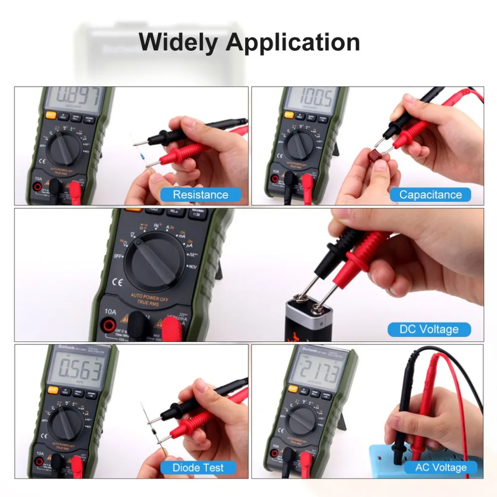 Цифровой мультиметр Borbede 6000 отсчетов DC/AC напряжение измеритель тока выходной