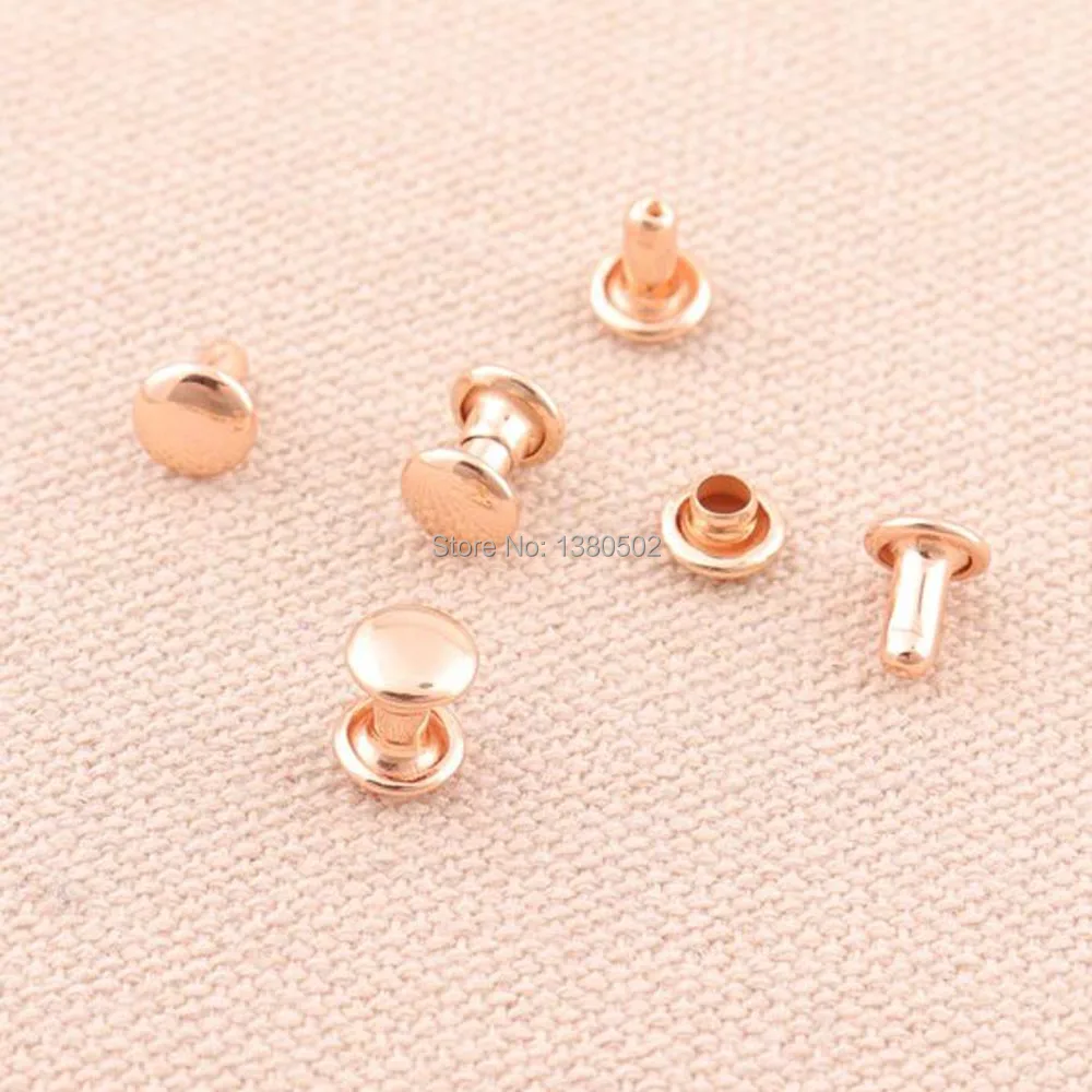100sets 5*5mm rose gold color metal Rivets Stud Collision Nail for Bag Belt shoes garment accessories | Дом и сад