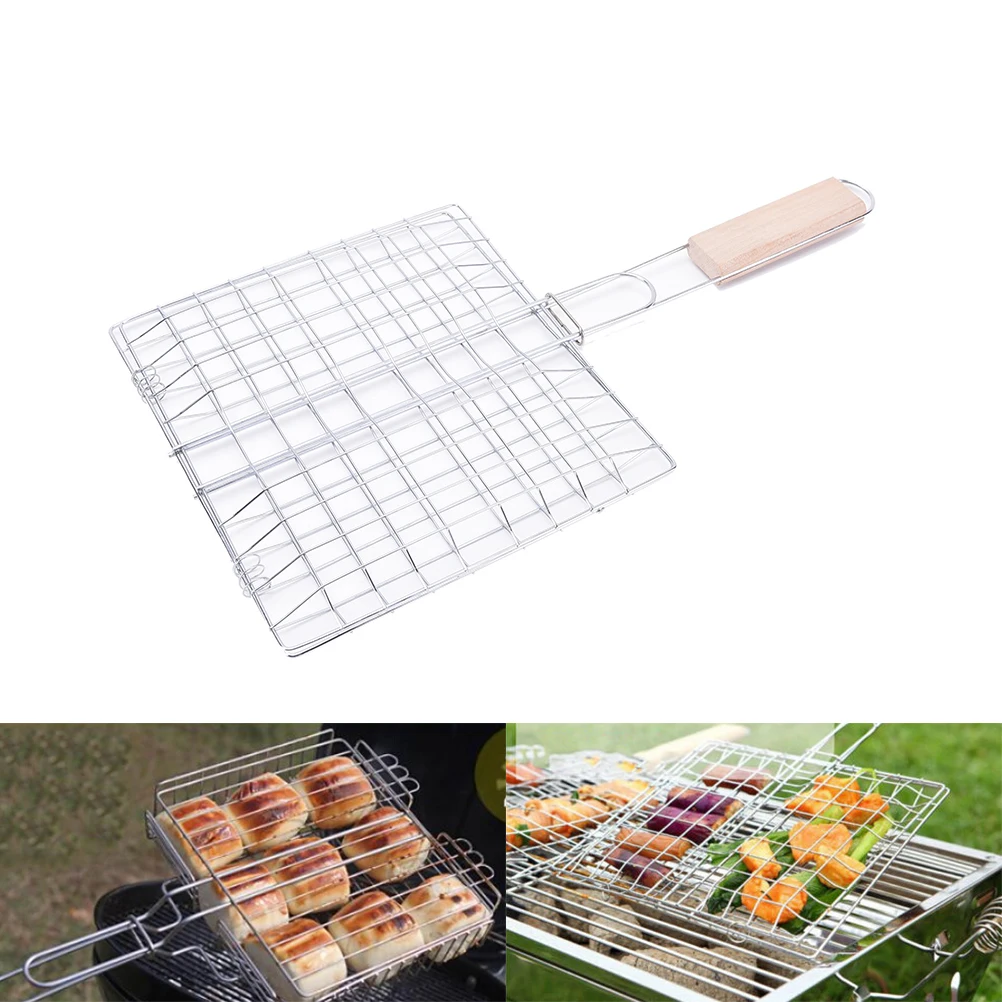 Корзина для барбекю на гриле гриль сетка с деревянной ручкой мяса рыбы овощей|bbq