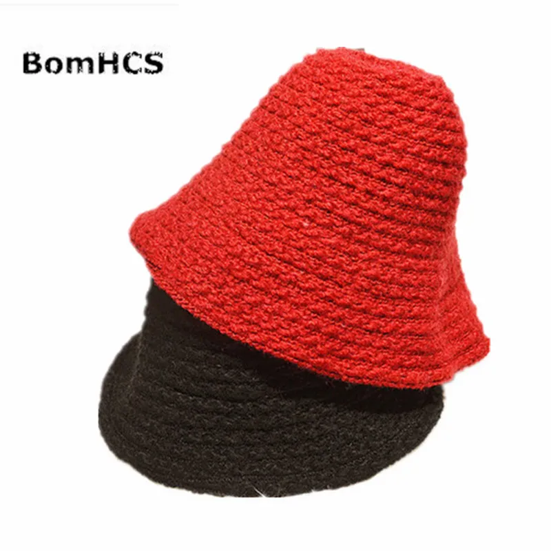 

BomHCS осенне-зимняя модная Рыбацкая вязаная шапка ручной работы для женщин, женская вязаная шапка