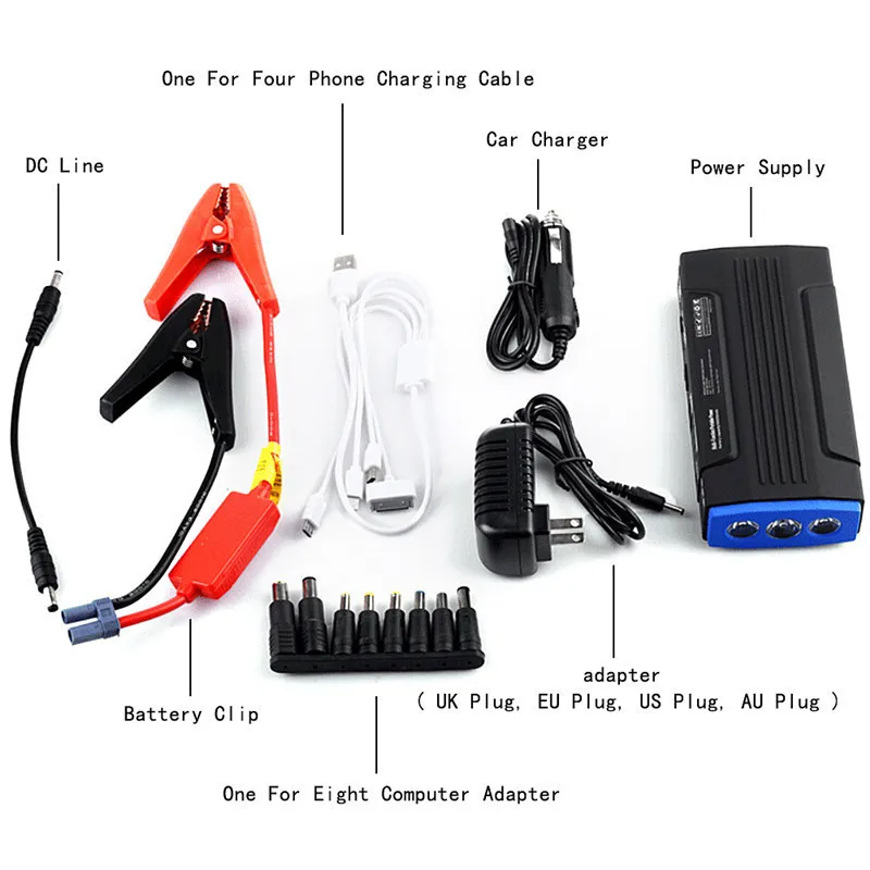 Пусковое устройство для автомобиля внешний аккумулятор источник питания 12 В
