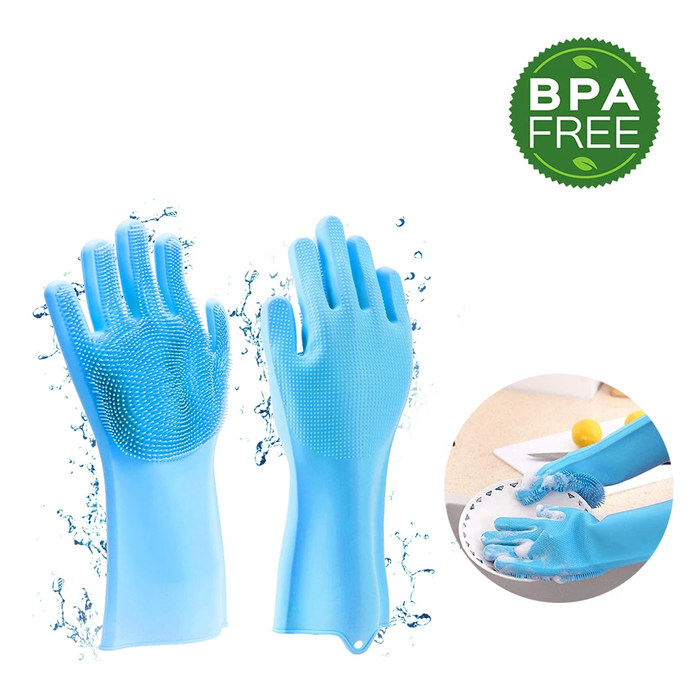 Силиконовые перчатки с щетка для лица кухня ванная комната Нескользящие
