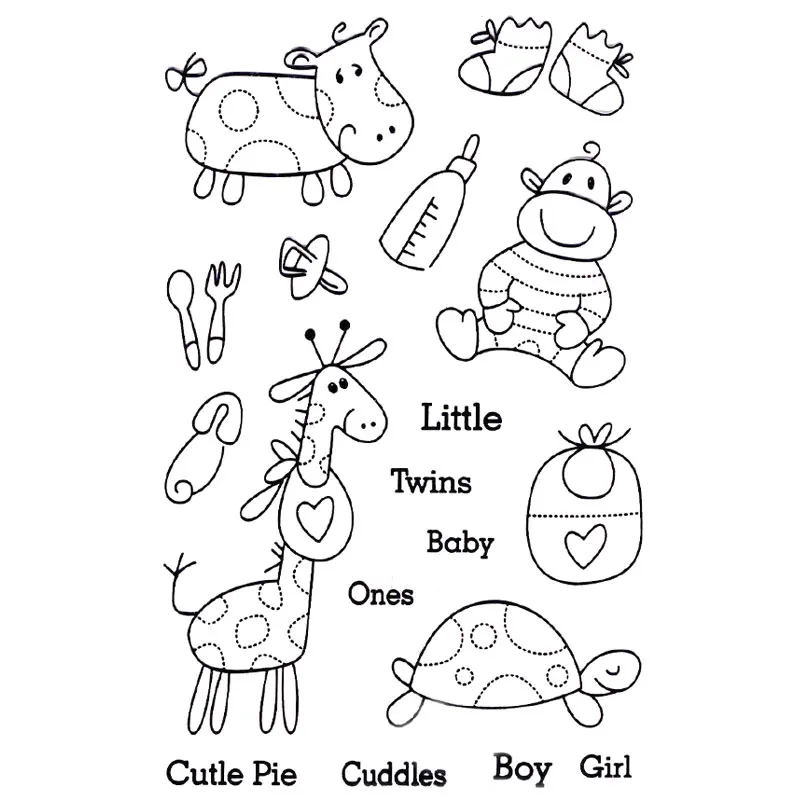 Новый ребенок Маленькие близнецы Скрапбукинг Сделай Сам фотокарты учетная