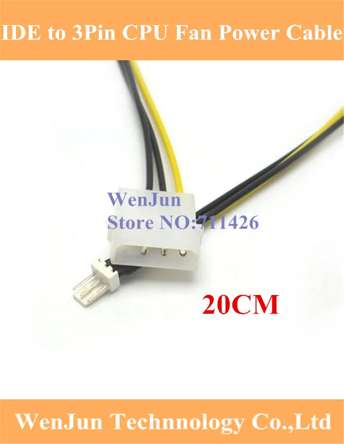 Кабель 4 контактный molex/IDE 3 Pin Процессор линия питания вентилятора|4-pin molex|fan poweride to