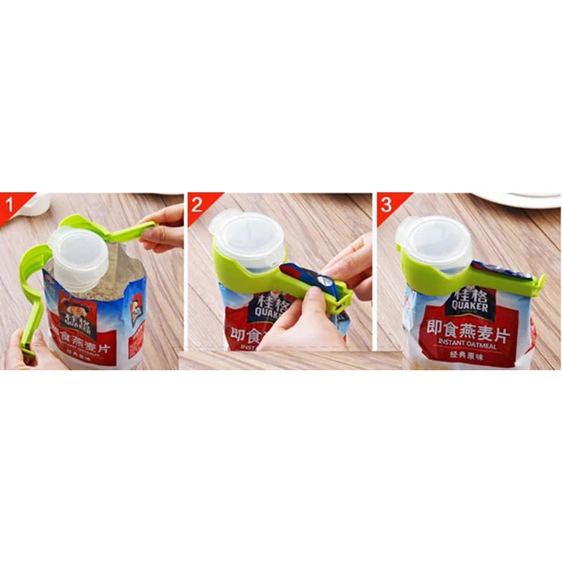 

1PCS Plastic Helper Food Clamp Snack Sealing Clip Travel Kitchen ToolSaver Seal Pour Food Storage Bag Clip Fresh Keeping Sealer