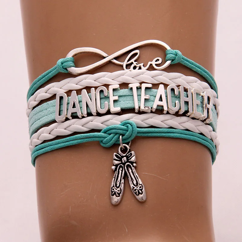 (10 шт./лот) Бесконечность любовь танец браслет учителя обувь для танцев кулон