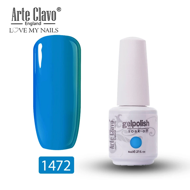 1472 Arte Clavo, 8 мл, Гель-лак, Полупостоянный УФ-гель, светодиодный, впитывающий гель для ногтей, лак, гибридный гвоздь, гель для маникюра, 85 цветов - Цвет: 1472