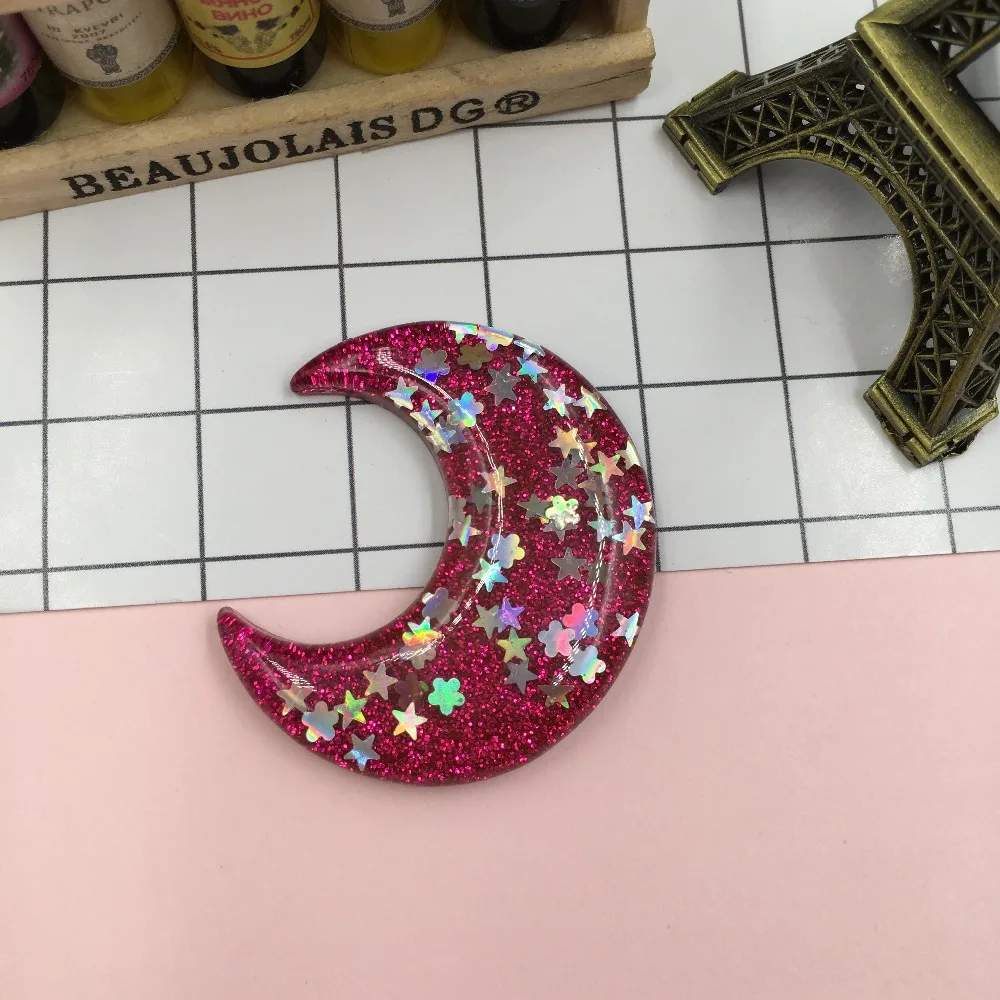 5 шт./лот Яркая блестящая Луна каваи из смолы без отверстия для поделок