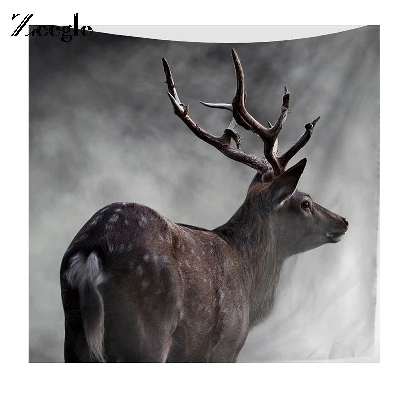 

Zeegle Forest Deer Printed Tapestry For Living Room Wall Decor Sofa Chair Cover Fashion Beach Towel Bedspread Art 2 Size