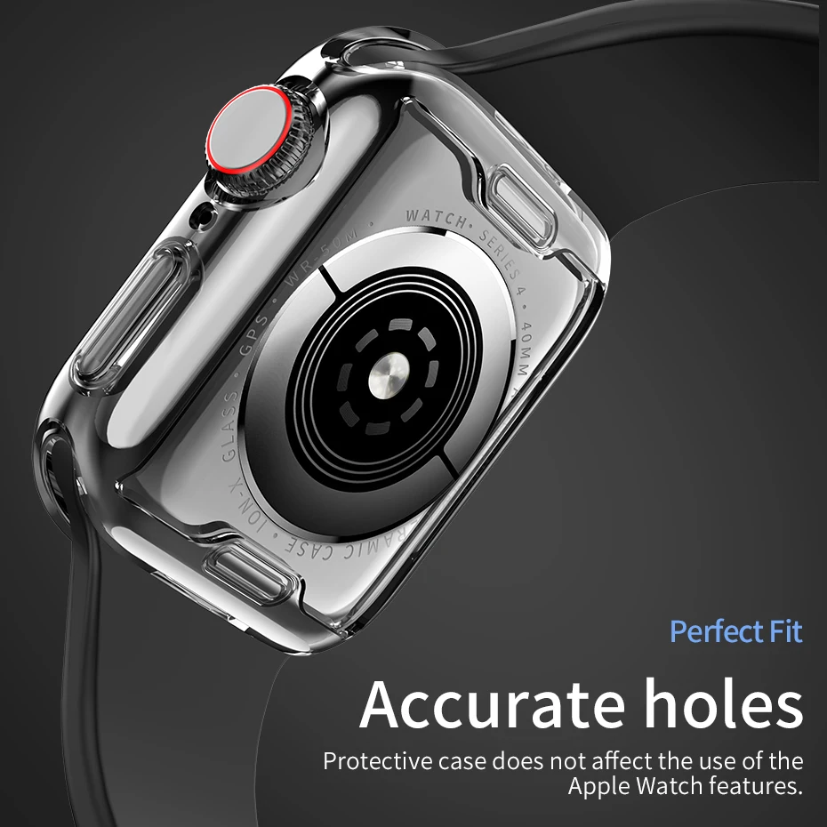 HOCO Ультратонкий ТПУ Защитная пленка для Apple Watch 5 Полная прозрачная мягкая оболочка для IWatch Series 4, корпус 40 мм 44 мм