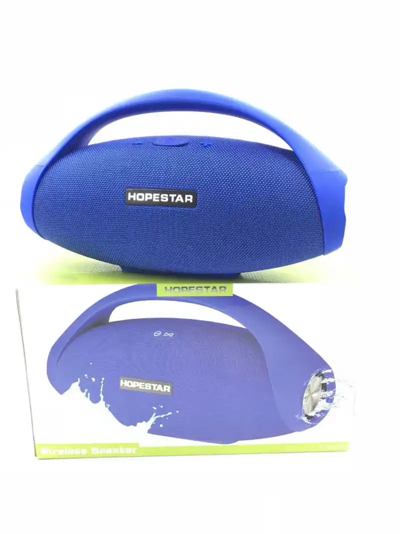 Синий HOPESTAR H31 тяжелый бас большой мощности 32 Вт Bluetooth динамик стерео Саундбар бас беспроводной динамик сабвуфер TF USB портативный - Цвет: Синий