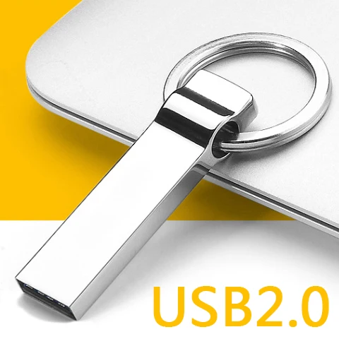 

100% H2testw Test Real Capacity Metal Silver Usb Flash Drive 2.0 Pen Drive 64GB 32GB 16GB Memory Stick 1TB 2TB Key Chain Gift