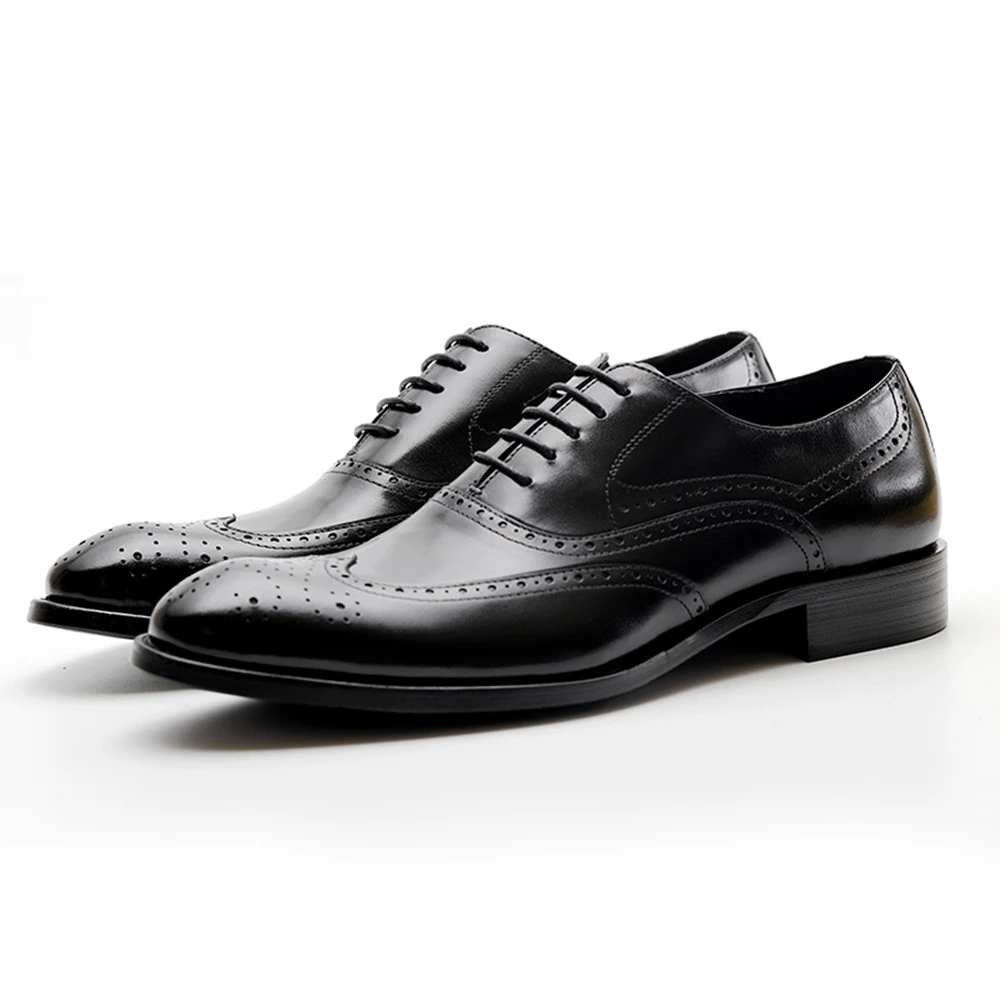 High quality Genuine cow leather men shoes NEW fashion Famous brand wedding party business | Обувь