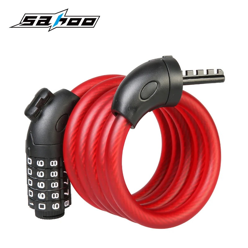 SAHOO велозамков Сталь Cable Lock пароль велосипед велосипедный замок 1500 мм Bold MTB