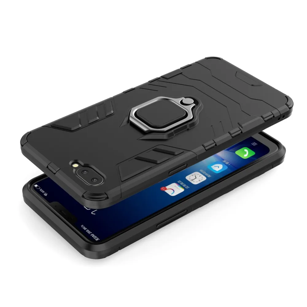 2 in1 3D Броня палец-Чехол-подставка с кольцом для OPPO A5 A3S ПК + ТПУ чехол-гибрид