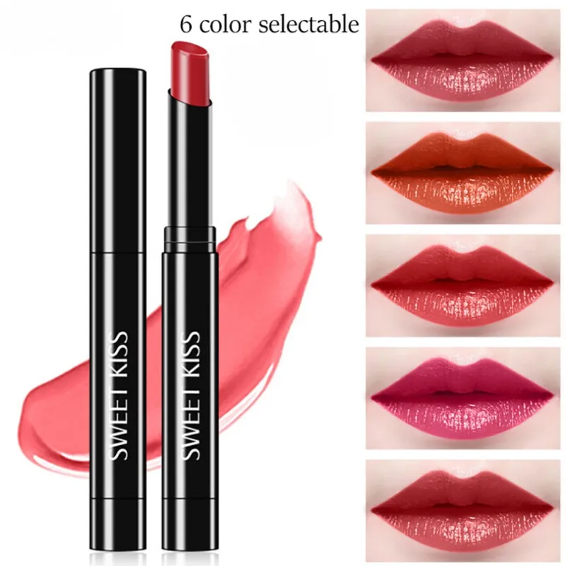 Матовая бархатная черная тонкая трубка вращающаяся помада долговечная