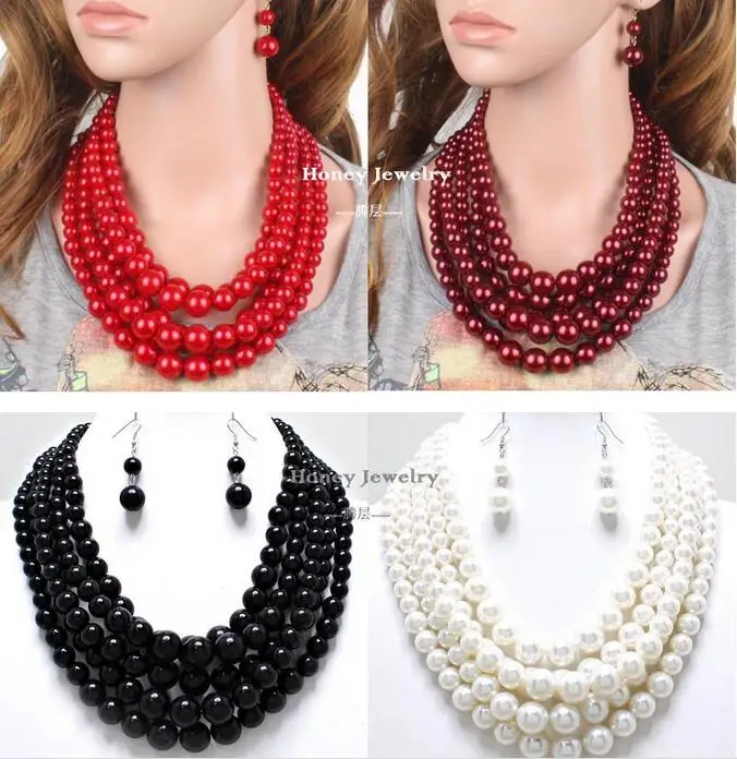 Новое поступление 5 слоев довольно имитация жемчуг классический Дизайн Цепочки и