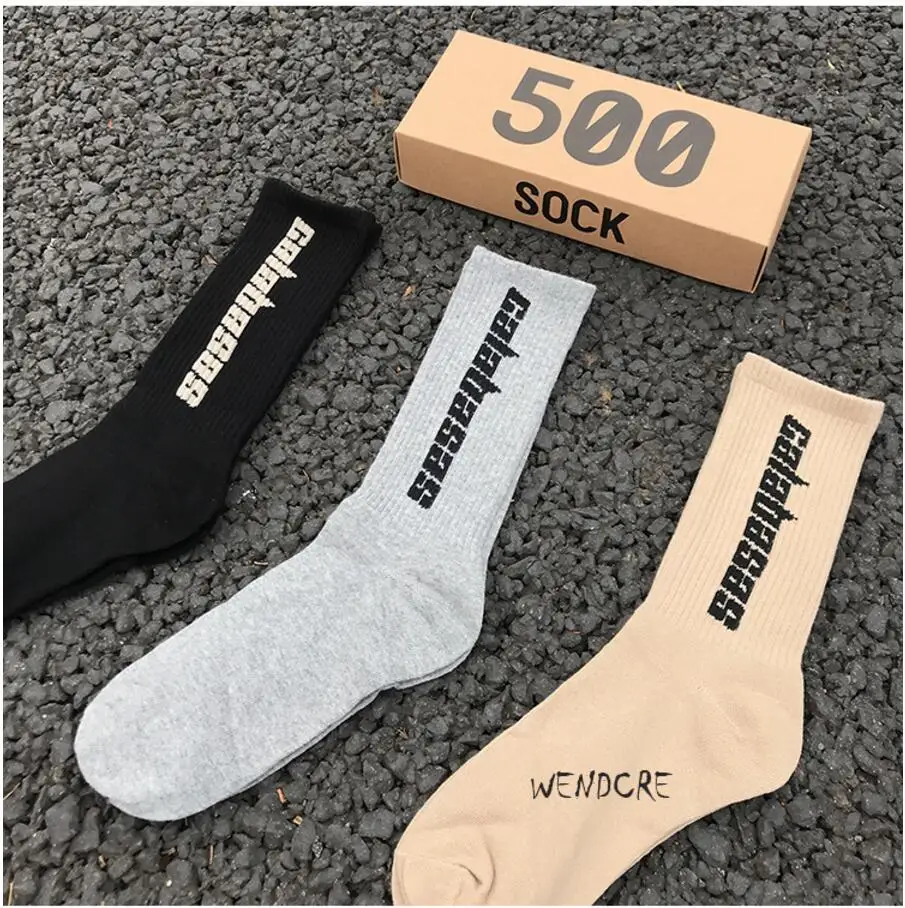 Осенне-зимние мужские носки из хлопка 500 в подарочной коробке, модные высококачественные чулки с надписью, классные носки! 3 пар/кор