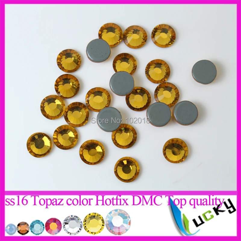 Высококачественная машинная резка DMC стразы горячей фиксации 1440 шт. SS16 топаз