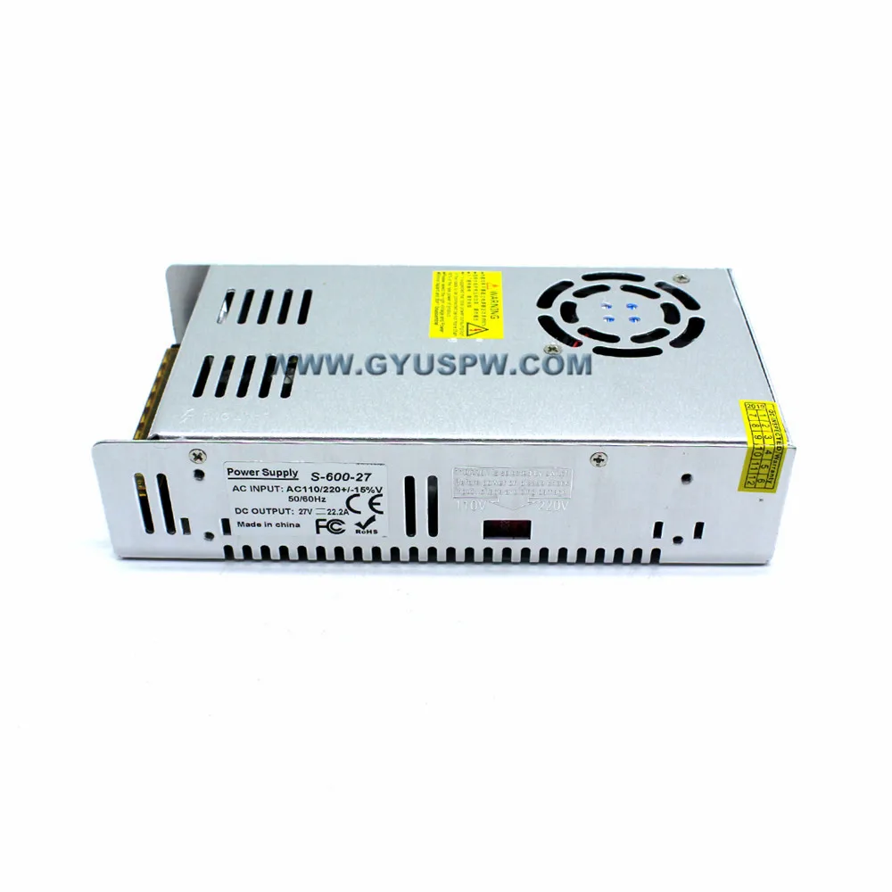 Одиночный выход импульсный источник питания DC27V 22.2A 600W светодиодный