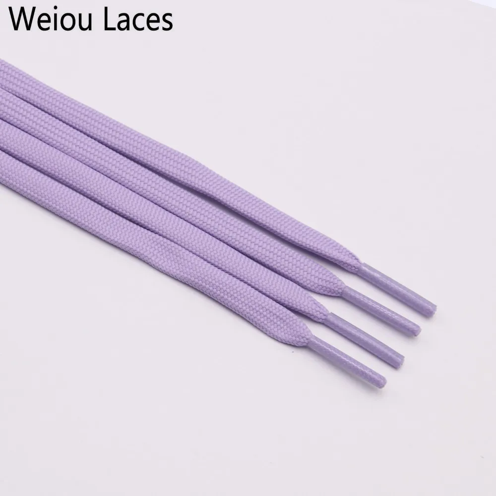 3016 Light purple Weiou Новые 7 мм 34 однотонные шнурки пара классических полых двойных плоских шнурков тканые шнурки Спортивные Повседневные шнурки - Цвет: 3016 Light purple