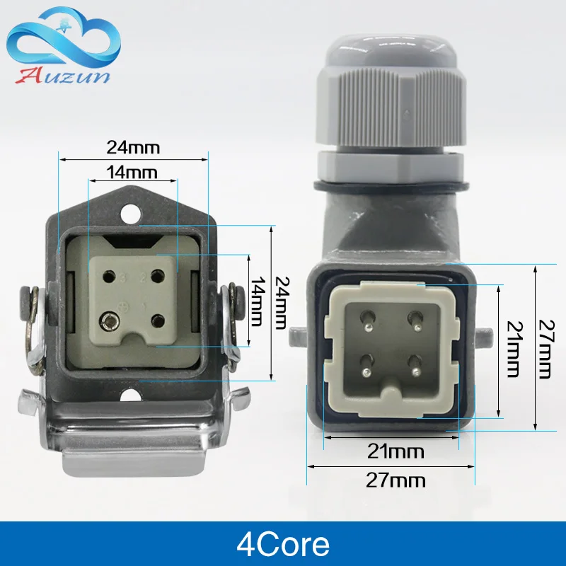 Сверхмощный разъем 4 (3 + 1) core5 (4 core10A 250В локоть в горячий канал потока авиационный