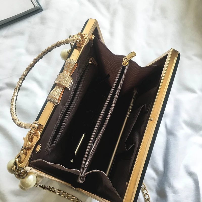 Женская сумка в стиле барокко на плечо ретро с тиснением ангела и жемчужной