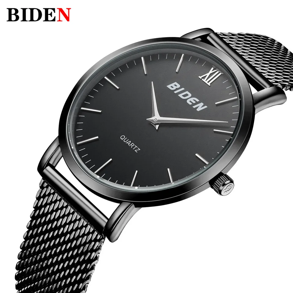 2017 роскошные золотые мужские часы из нержавеющей стали с сетчатым ремешком