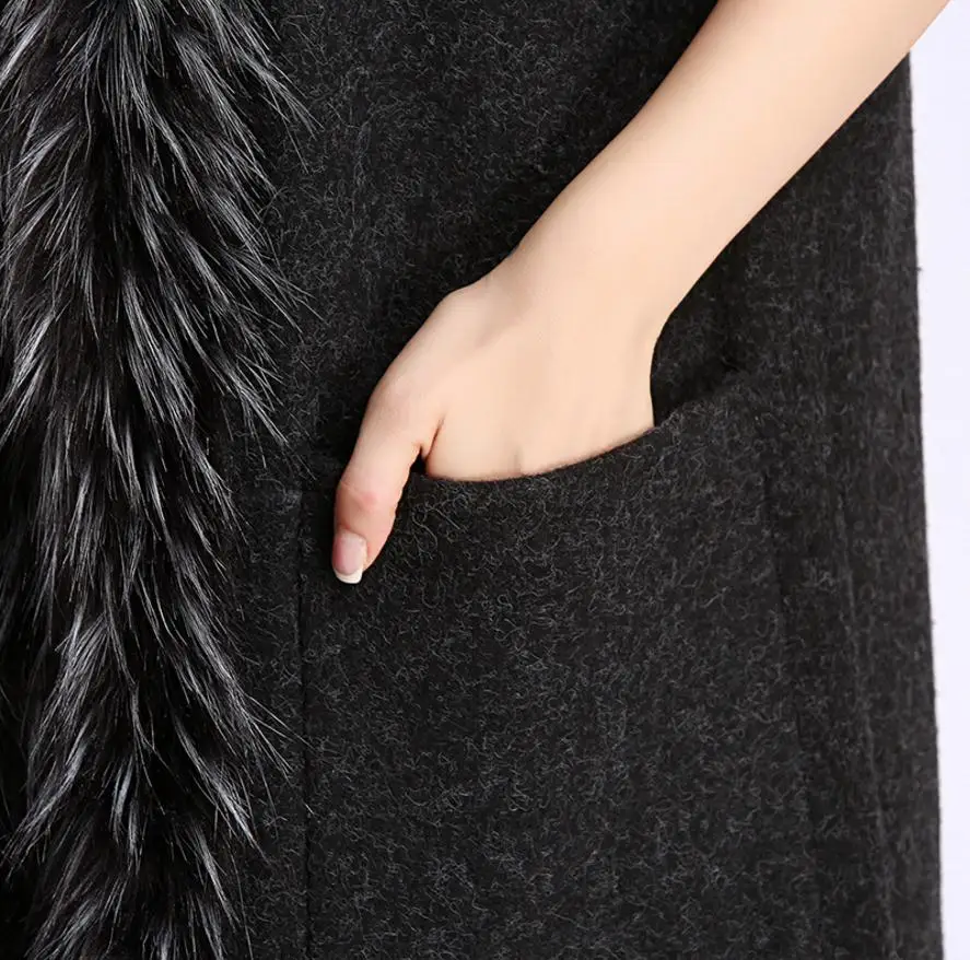 2017 зимний роскошный искусственный пончо с мехом лисы вязать из искусственного