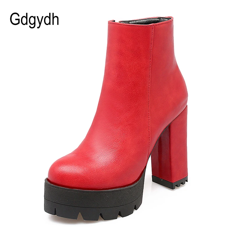 Gdgydh/ г.; весенние женские полусапожки на высоком каблуке и платформе; новые модные коричневые женские повседневные осенние ботинки на молнии; большой размер 43
