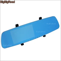 bigbigroad 5 inch car blue screen front mirror dvr rear view camera video recorder dashcam for toyota sienna camry zelas